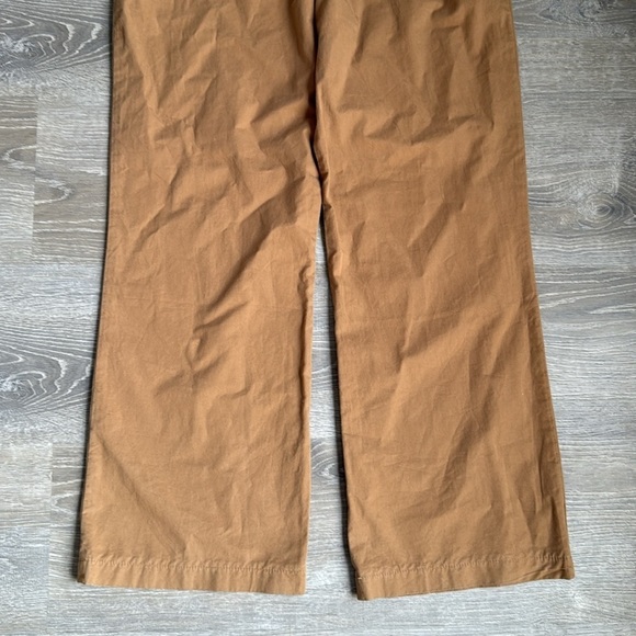 FRAME Pleated cotton-twill wide-leg pants Camel 27 - Picture 6 of 13